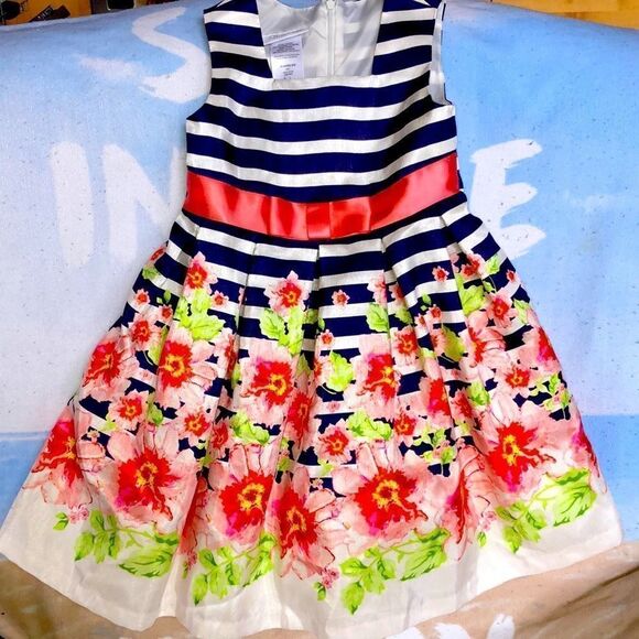 NWOT Girls Size 6 Bonnie Jean Sleeveless Floral Dress - Picture 1 of 9